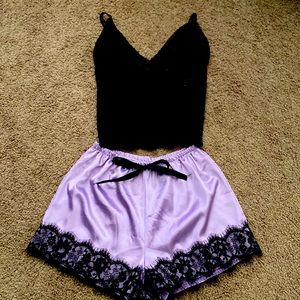 Satin and lace sleep set